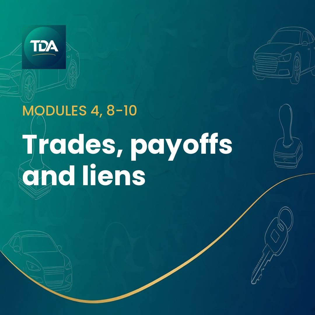 Trades, payoffs and liens
