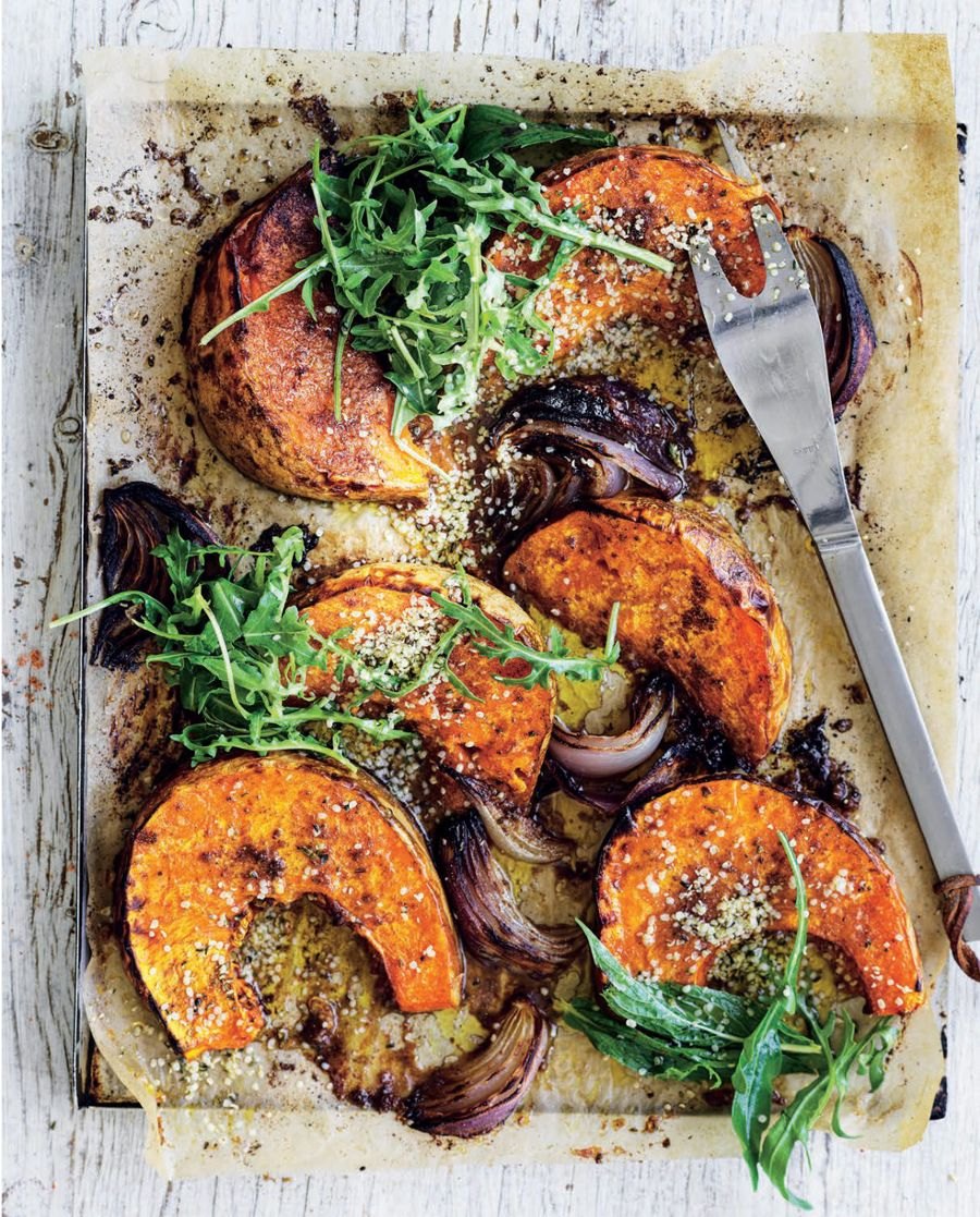 Roasted pumpkin with rocket