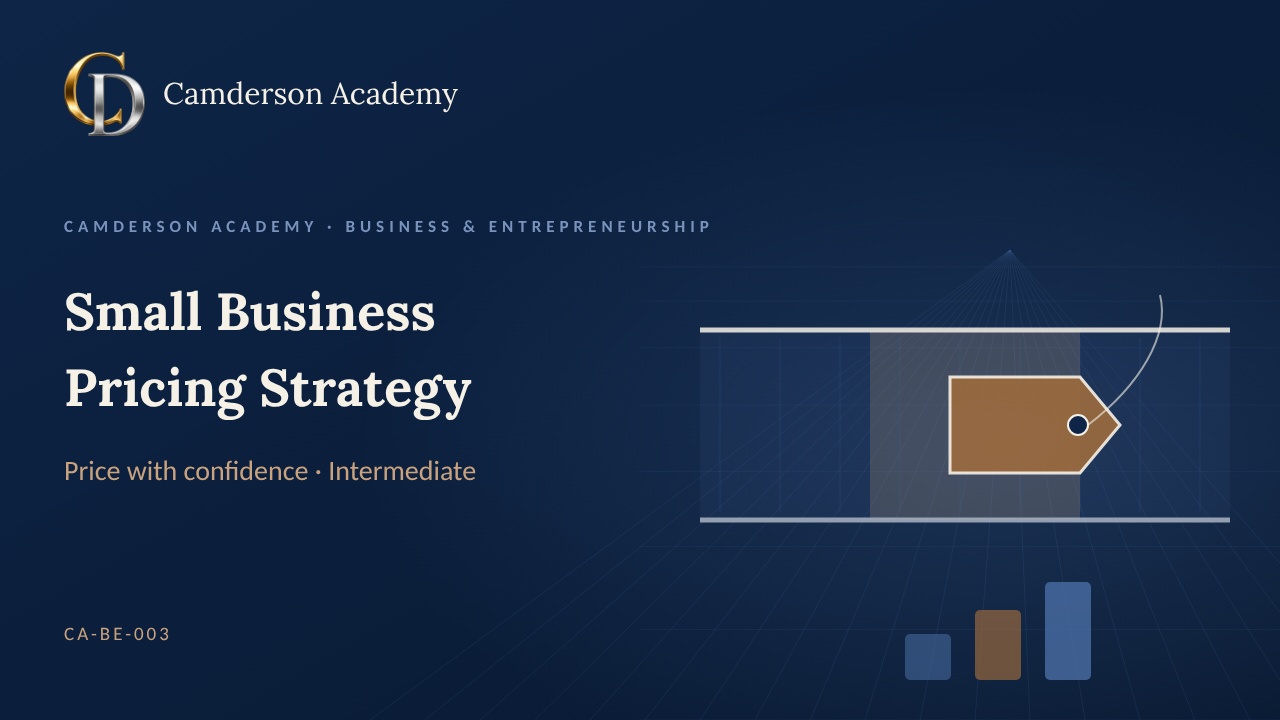 Small Business Pricing Strategy course cover