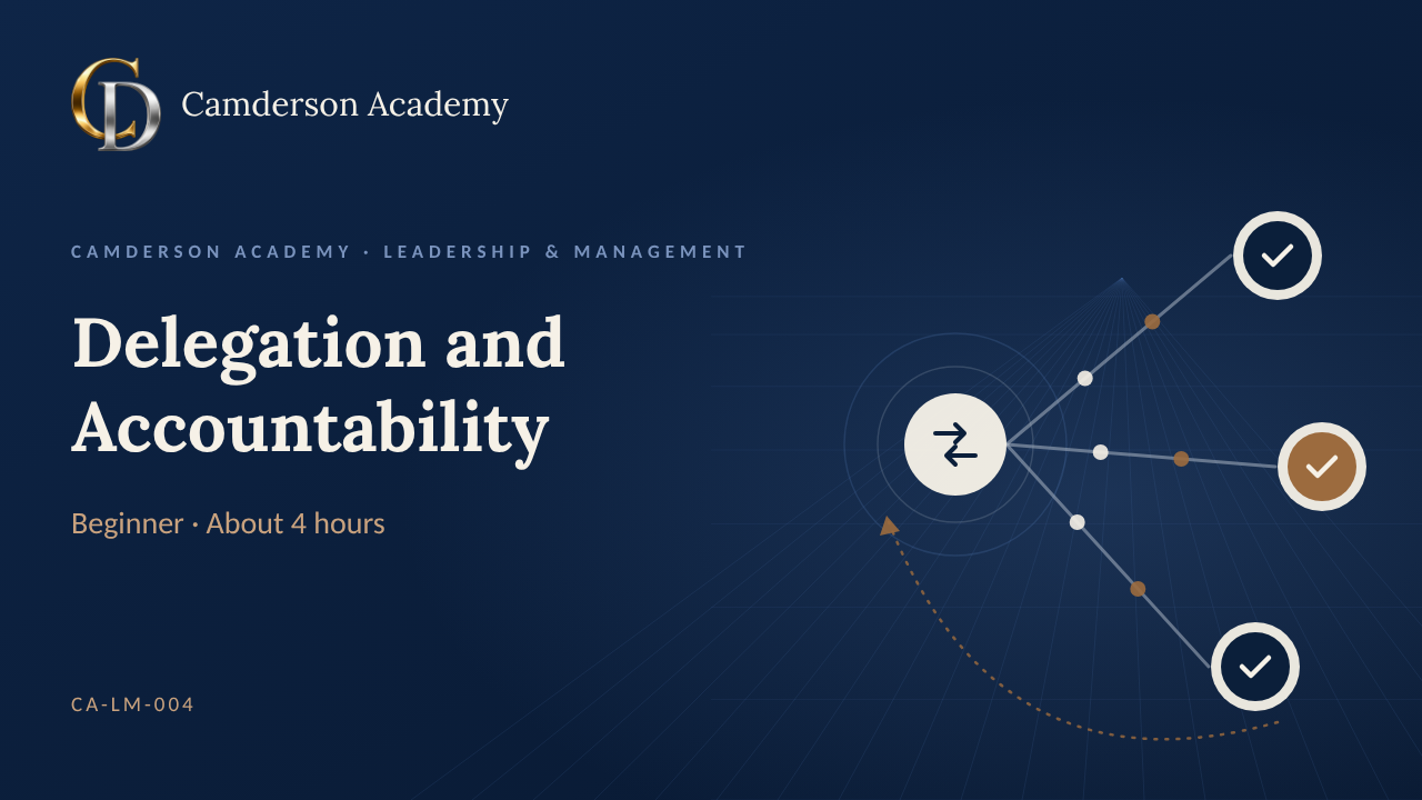 Delegation and Accountability course cover