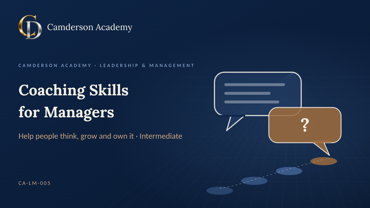 Coaching Skills for Managers course cover