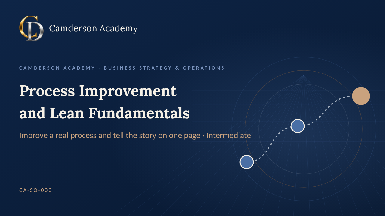 Process Improvement and Lean Fundamentals course cover