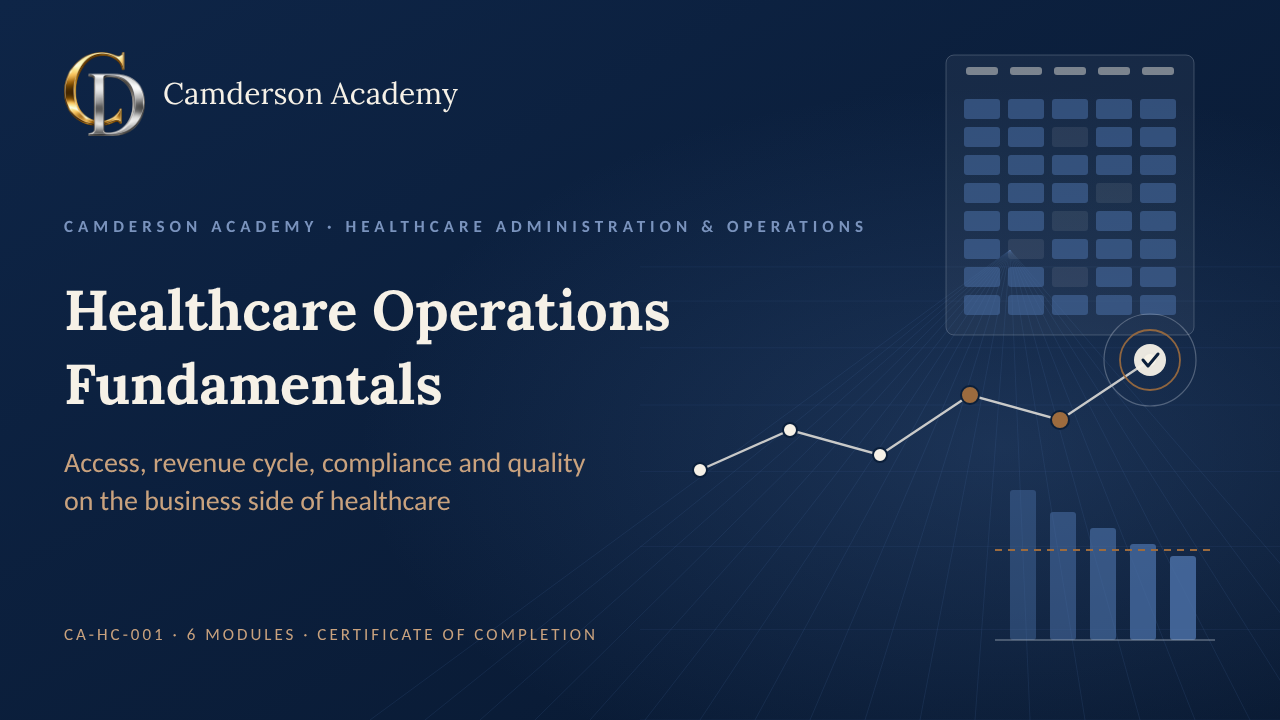 Healthcare Operations Fundamentals course cover