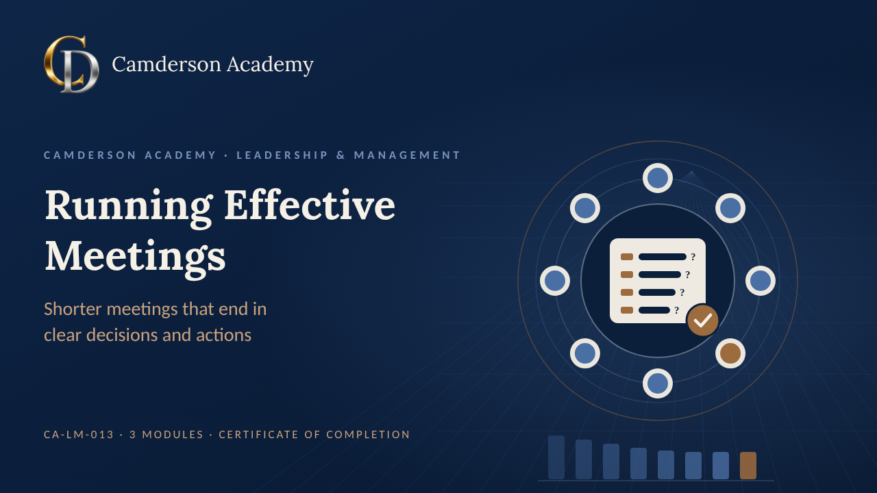 Running Effective Meetings course cover