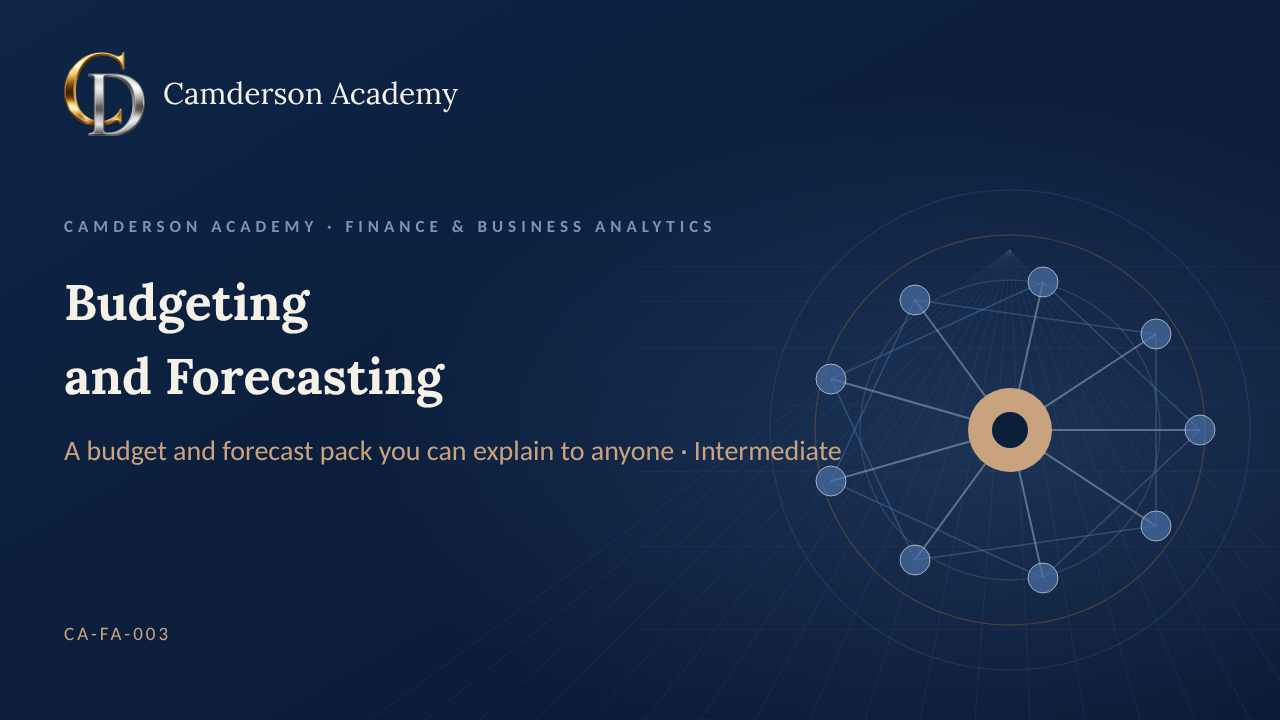 Budgeting and Forecasting course cover