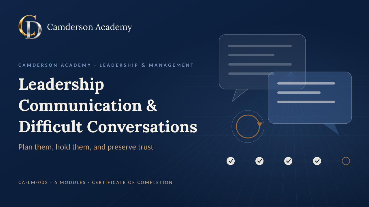 Leadership Communication & Difficult Conversations course cover