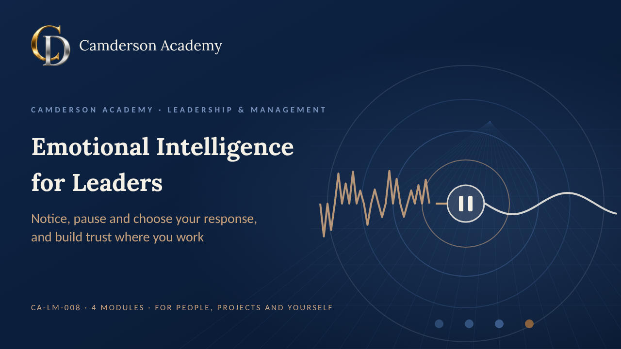 Emotional Intelligence for Leaders course cover, Camderson Academy