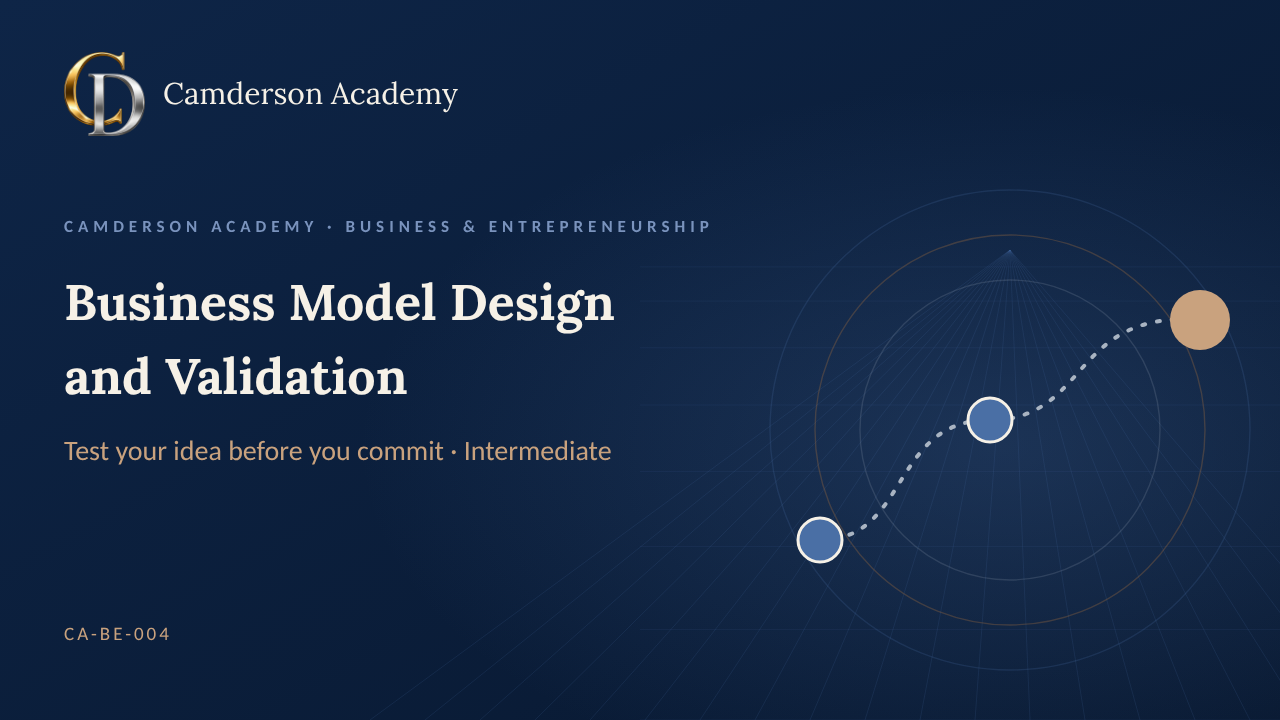 Business Model Design and Validation course cover