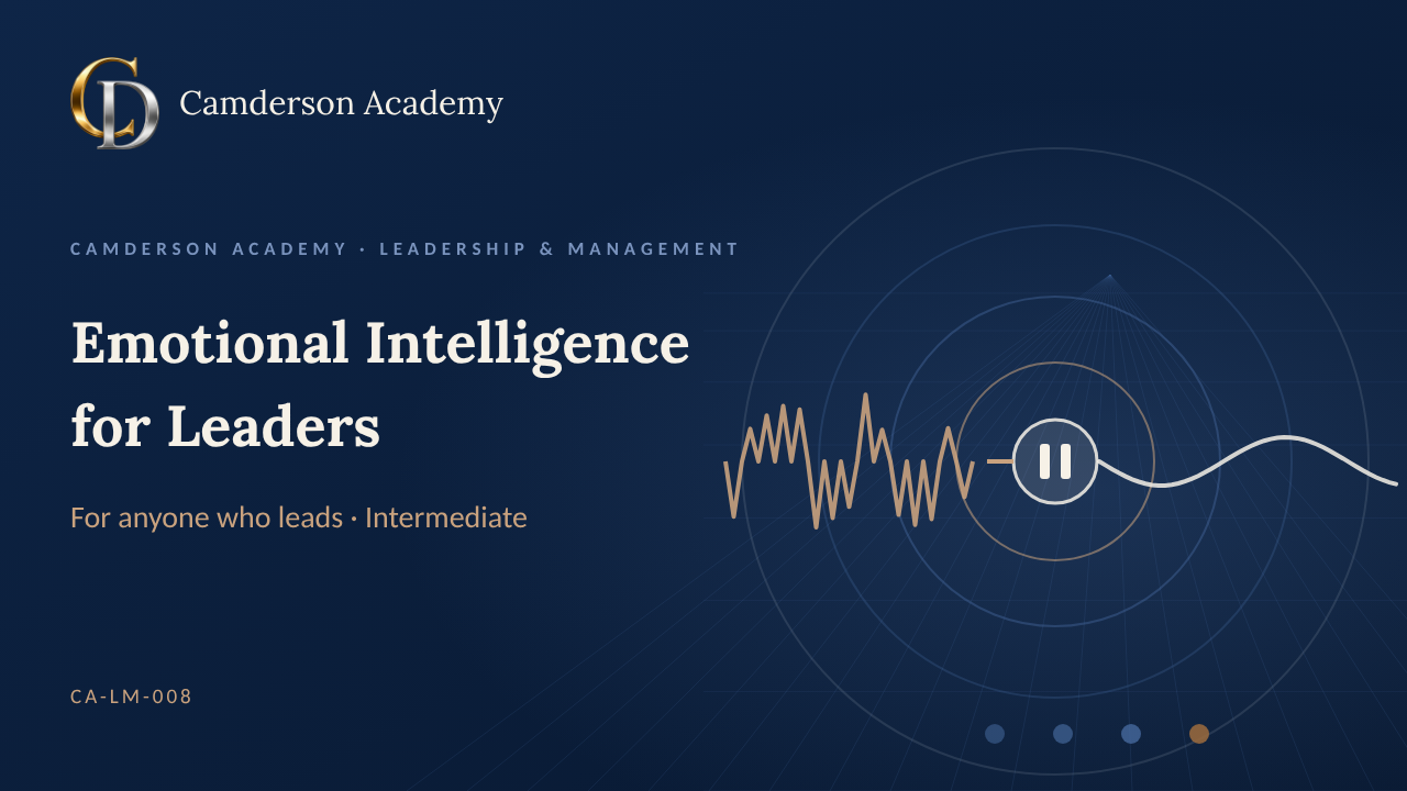 Emotional Intelligence for Leaders course cover