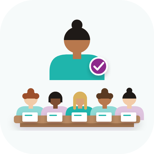 One teacher with her own class of students
