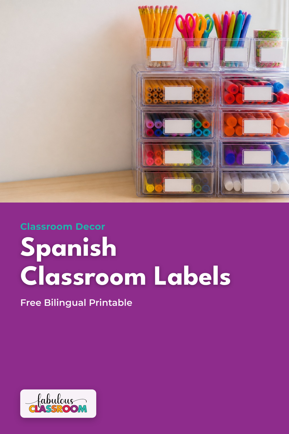 How to use Spanish classroom labels: a free bilingual printable set