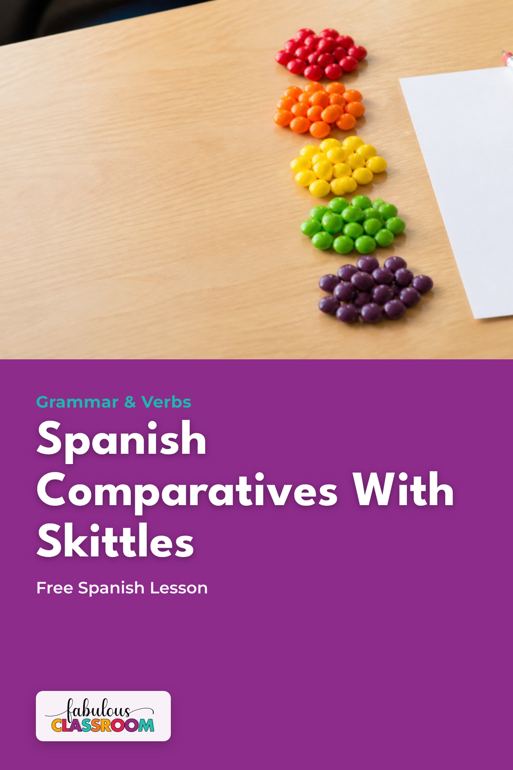 How to teach Spanish comparatives with Skittles: a free Spanish 1 lesson
