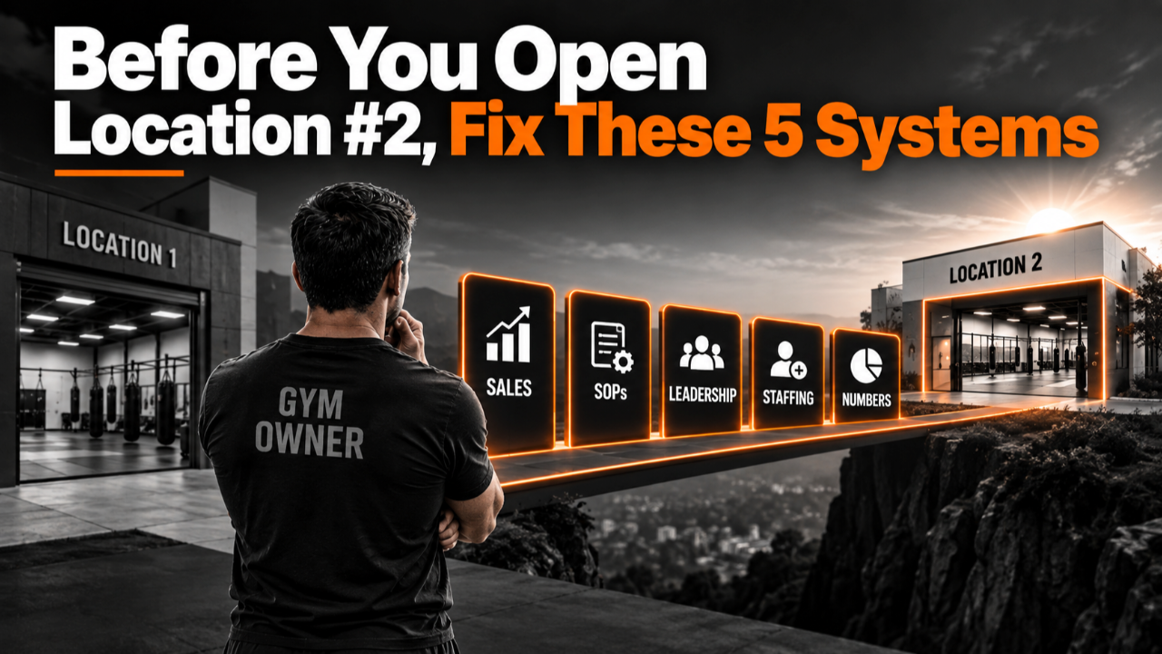 Martial arts gym owner preparing sales, operations, leadership, staffing, and reporting systems before opening a second location.
