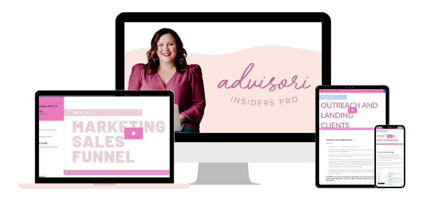 Advisori Insiders PRO course dashboard