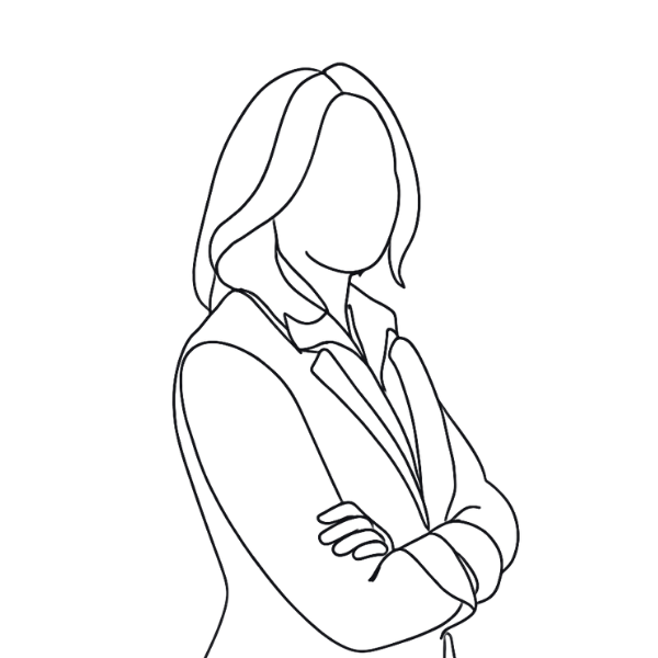 Minimalist outline portrait of a professional in a blazer, representing a senior HR or People leader.