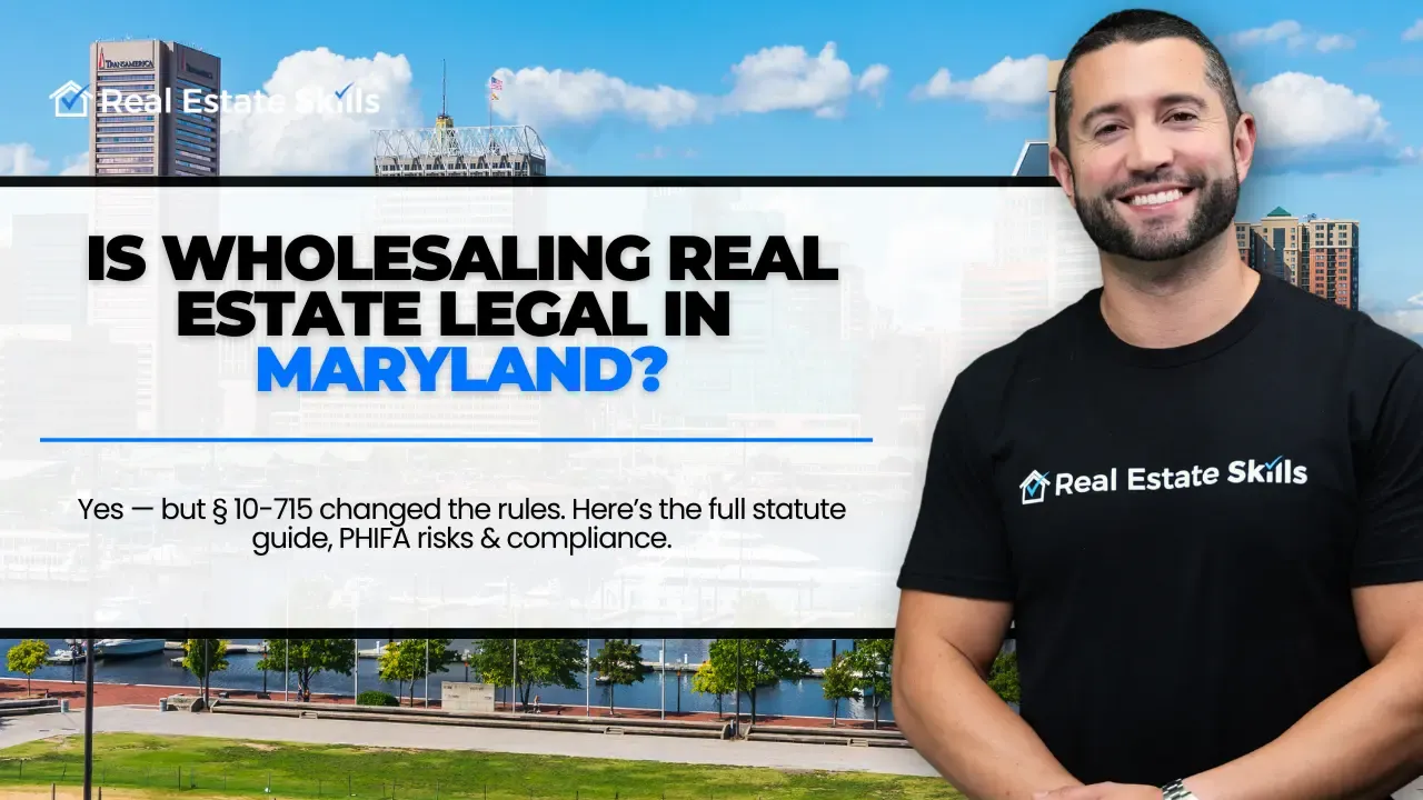 is wholesaling real estate legal in maryland