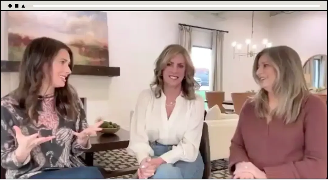 screenshot of Staging Studio's co-owners, three women, speaking during a webinar