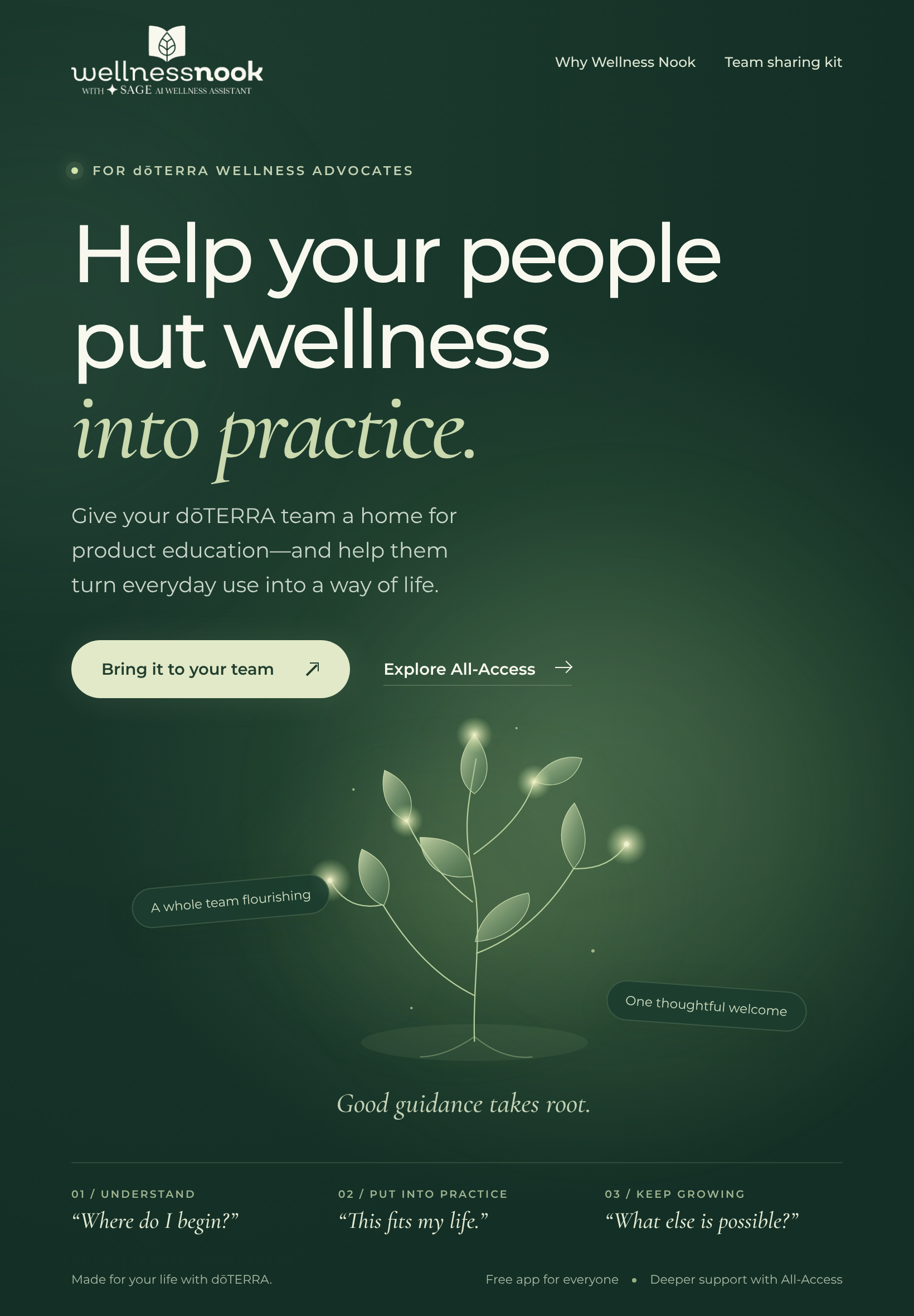 Wellness Nook advocate experience on iPad