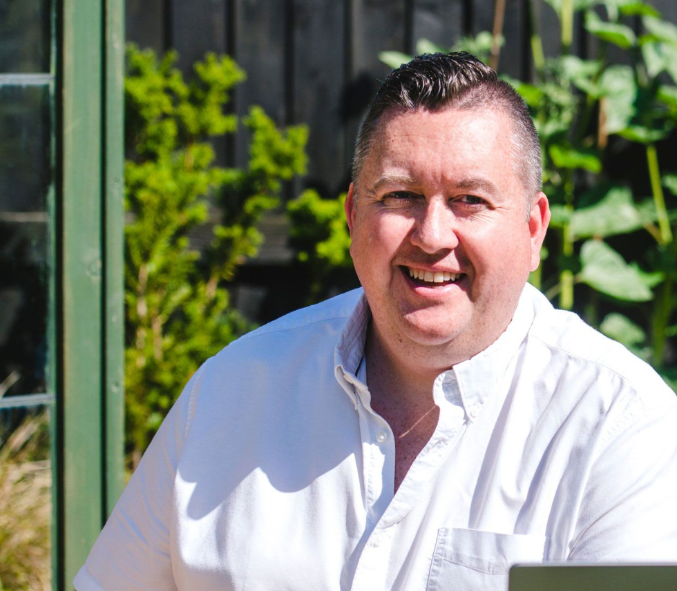 Ant Hodges in his garden