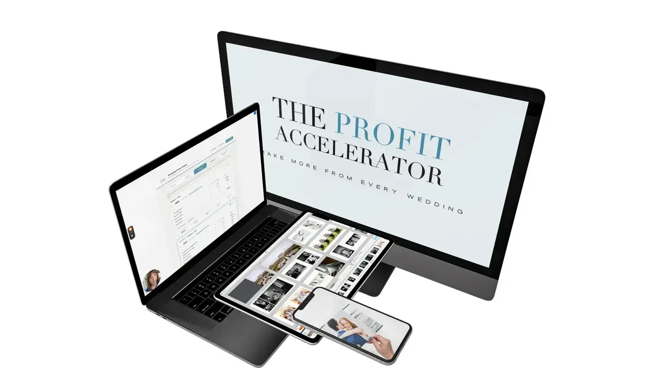 The Profit Accelerator shown on a desktop monitor, laptop, tablet and phone