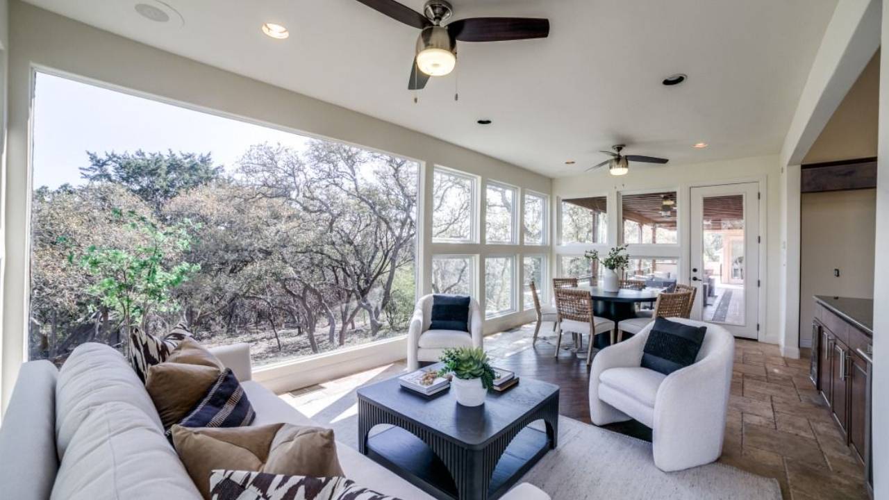 Luxury Boerne Hill Country estate surrounded by spacious grounds.