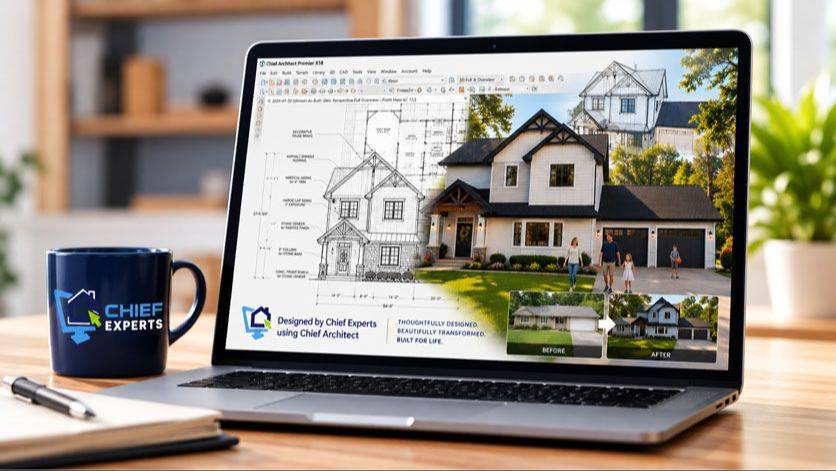 Chief Architect home design shown on a laptop