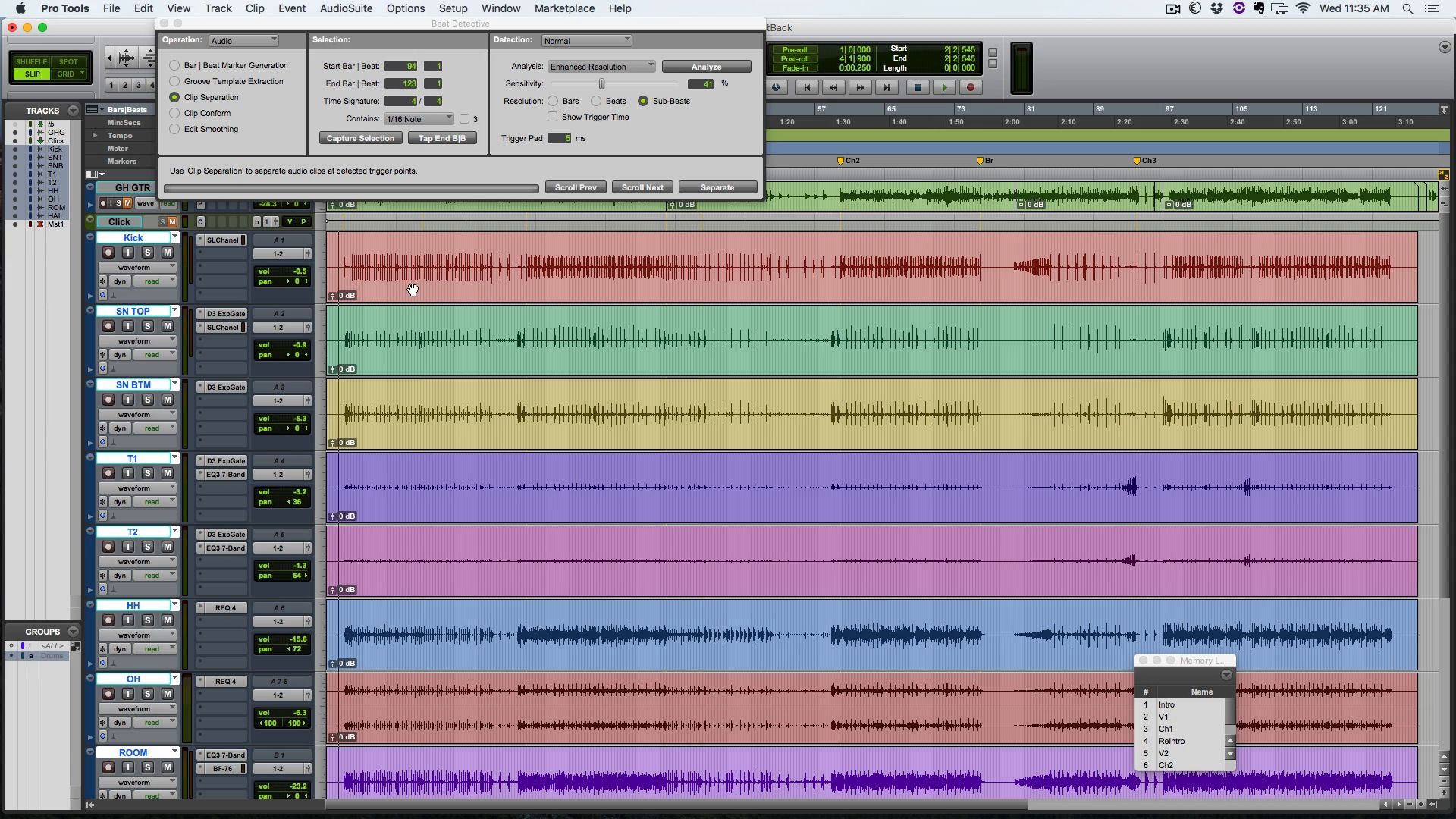 Drum editing