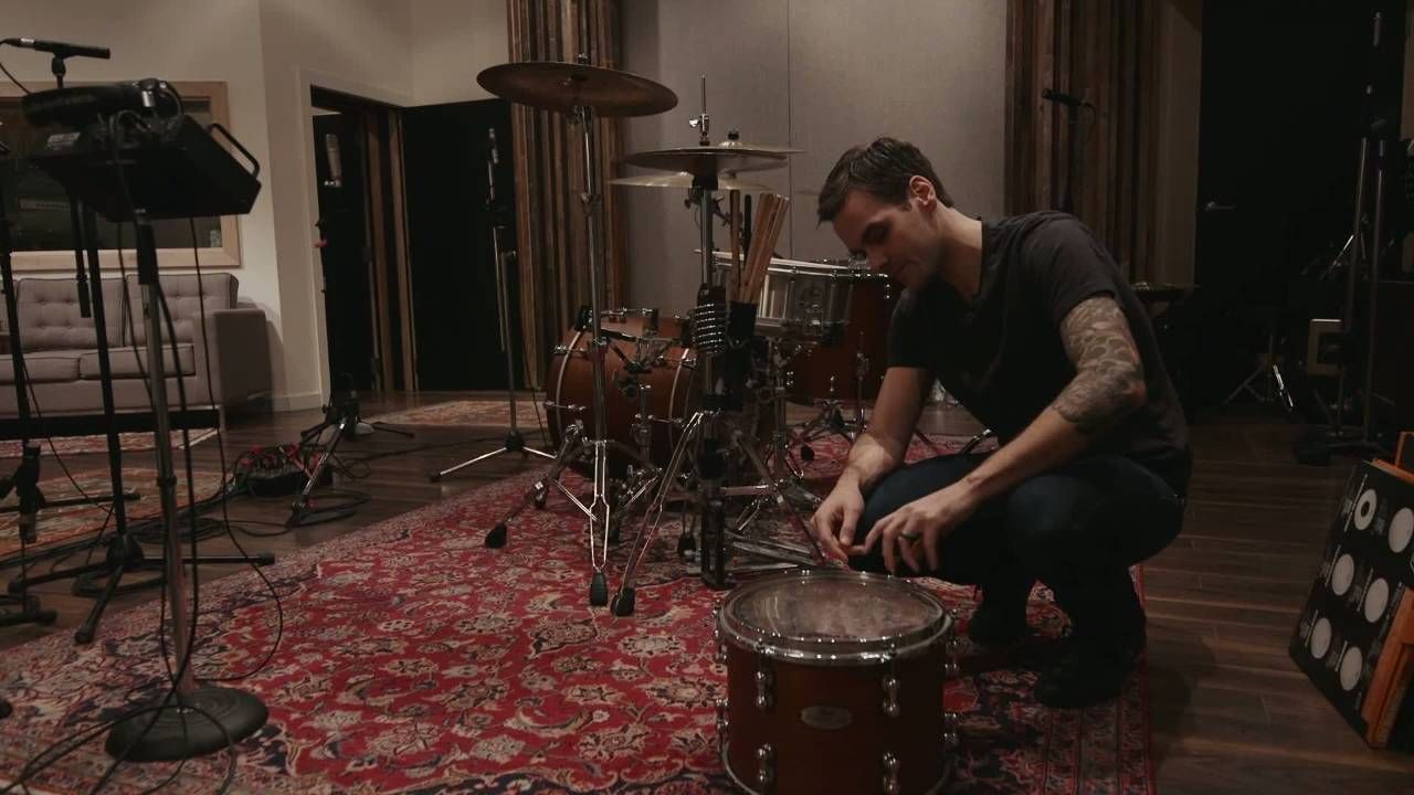 Jordan at the drum kit