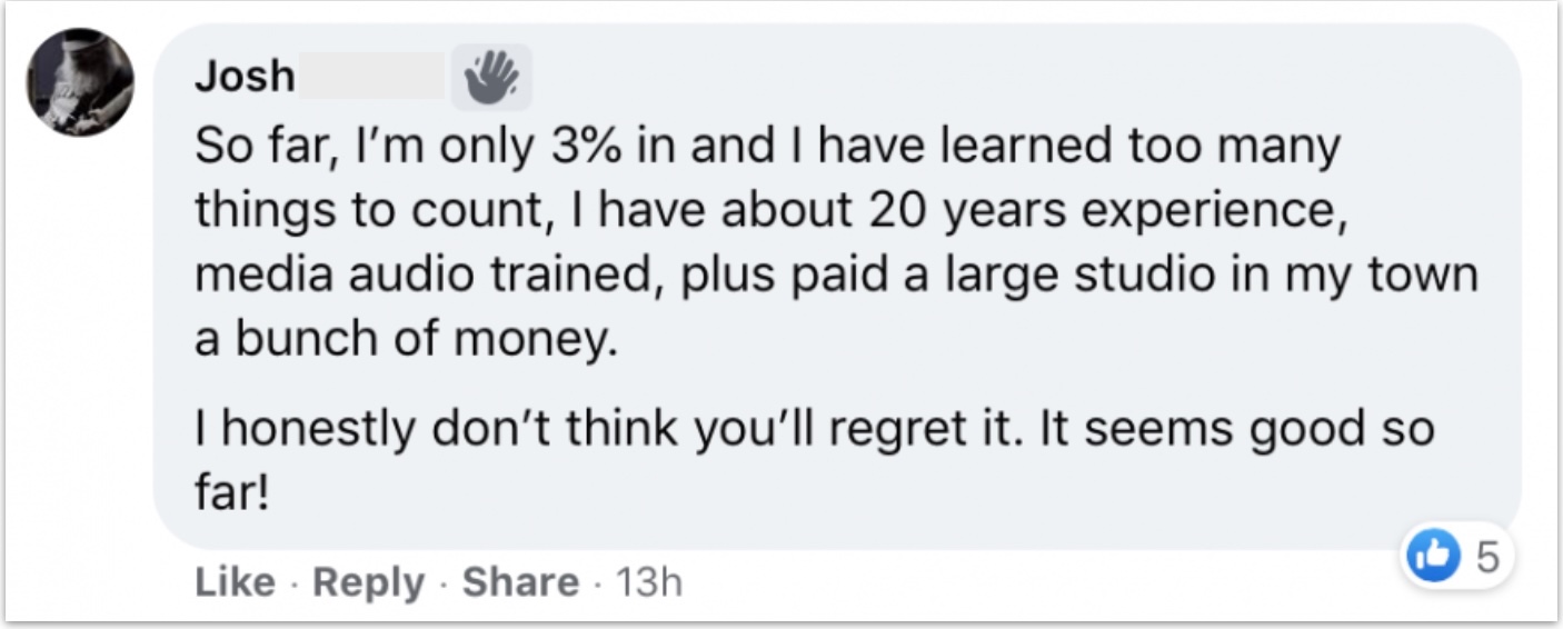 Josh Bosse testimonial