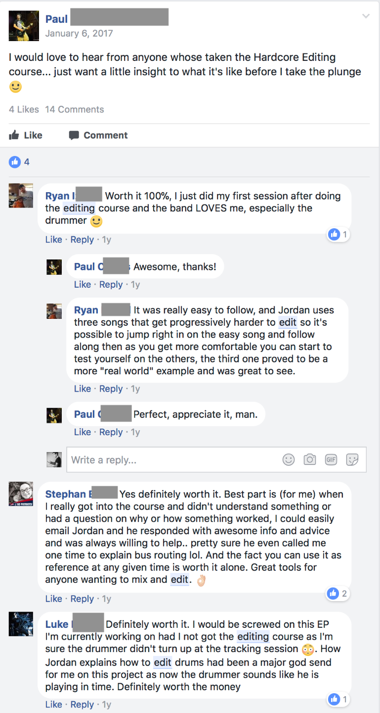 Student testimonials