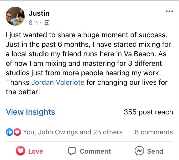 Justin Taylor Carter testimonial
