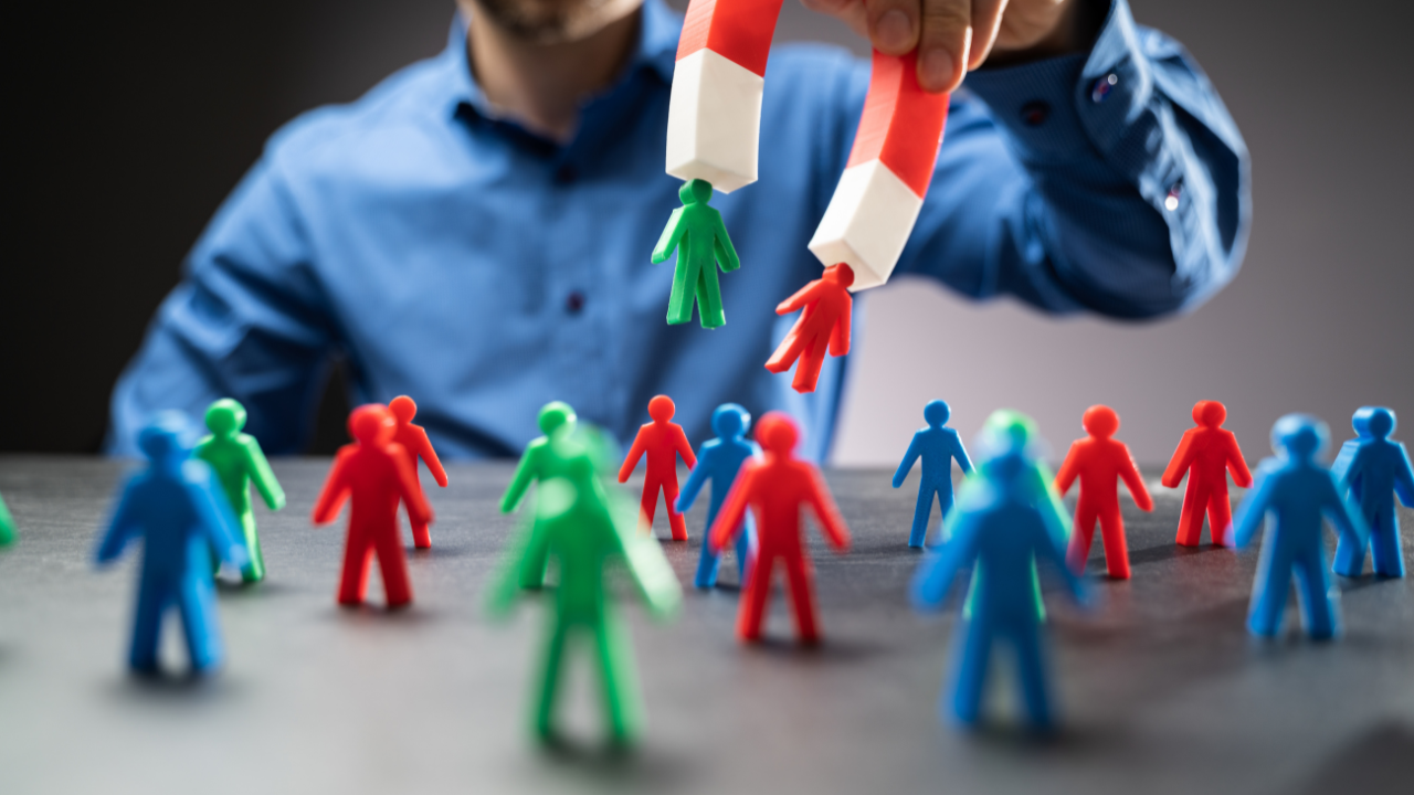 customers getting picked by a magnet