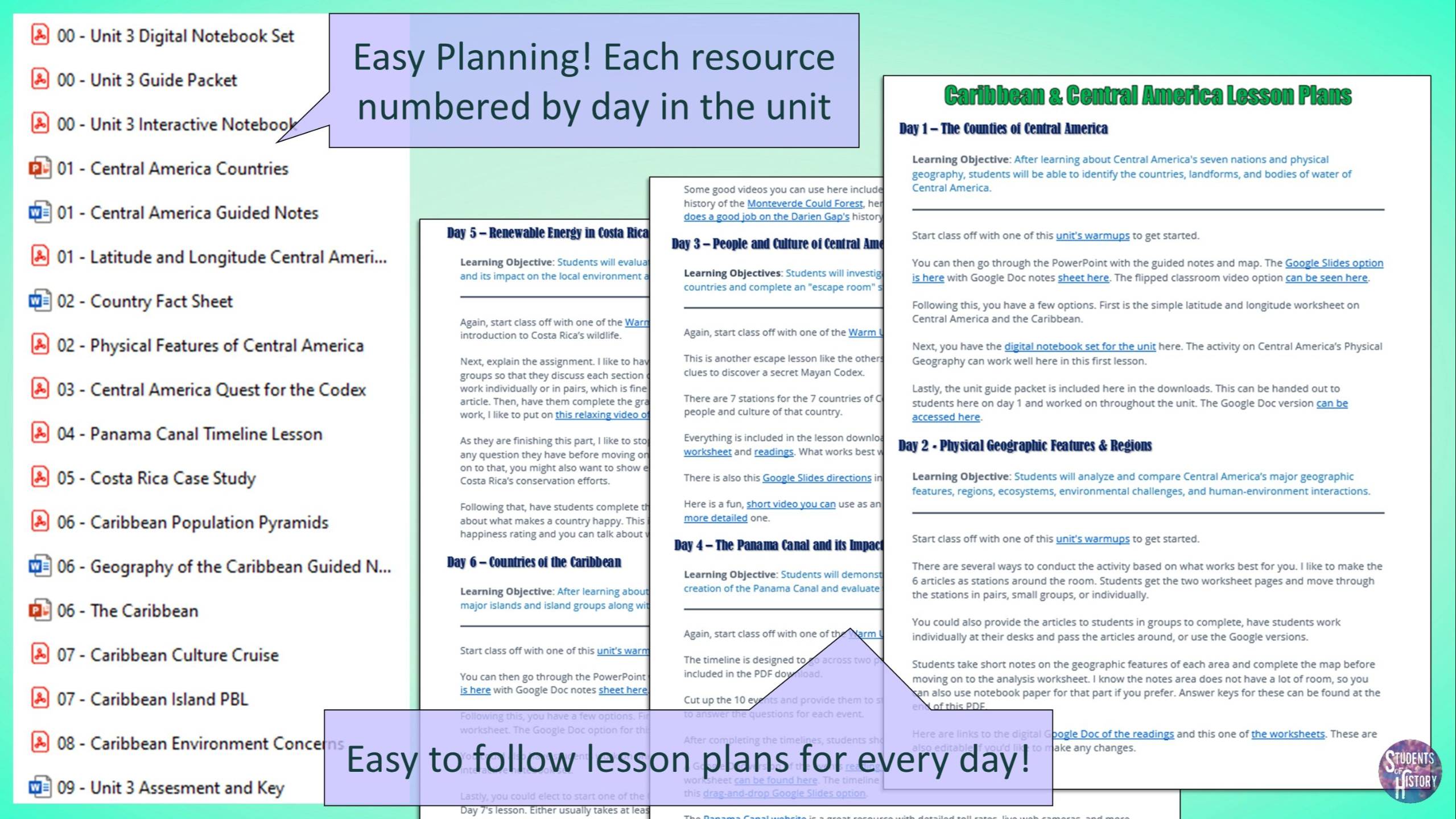 Central America and the Caribbean Unit Plan Bundle