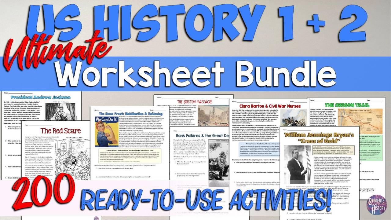 US History Worksheets and PDF Printables