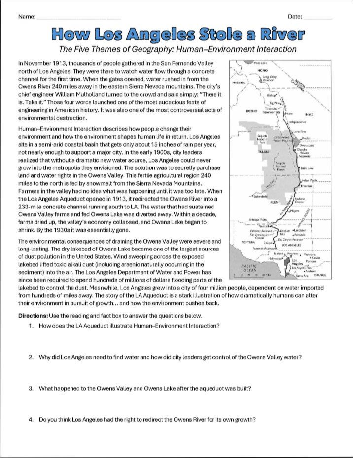 A foldable worksheet on the 5 Regions of the United States for geography.