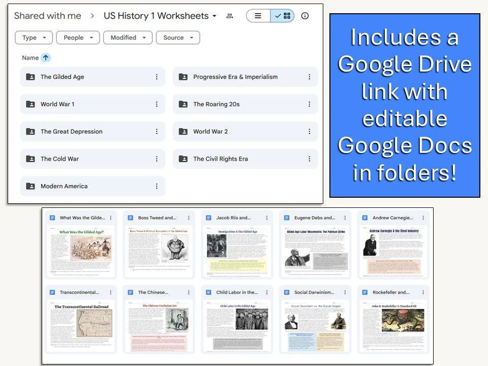 US History Worksheets PDF activities