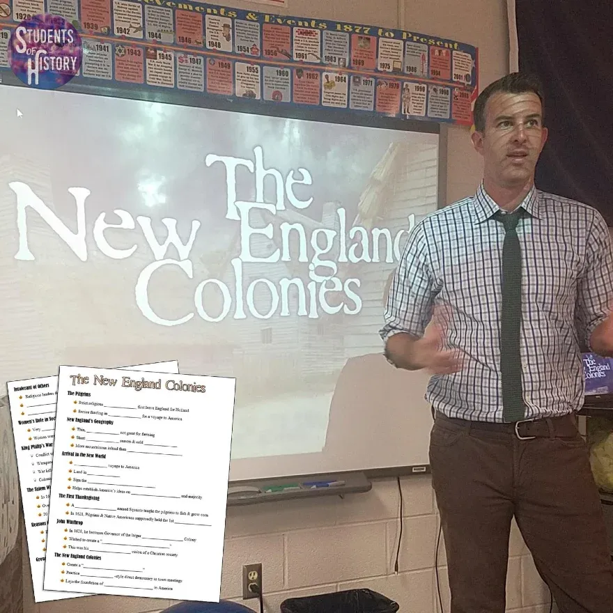 PowerPoints for History classes with guided notes worksheets