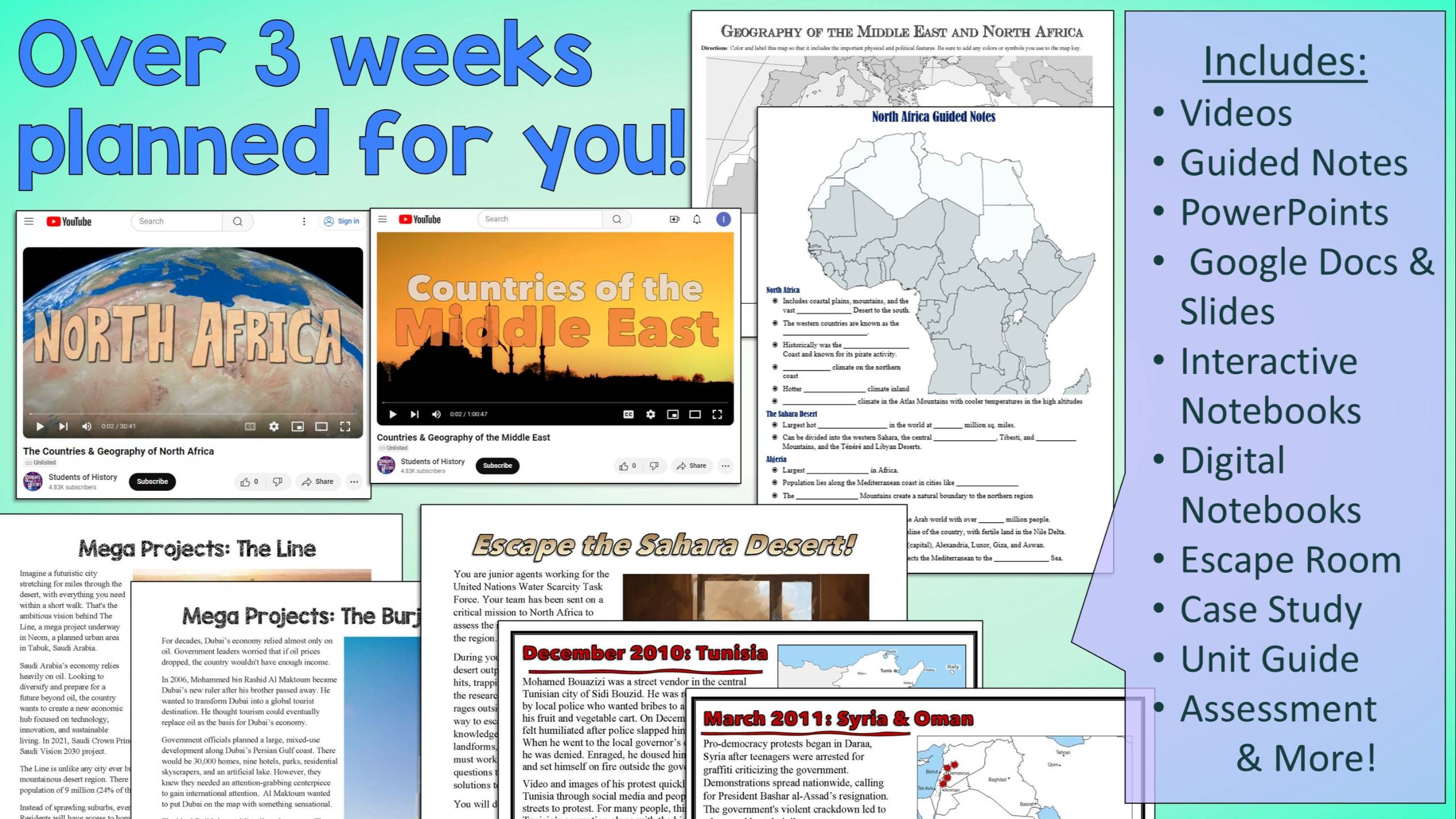 Middle school geography activities