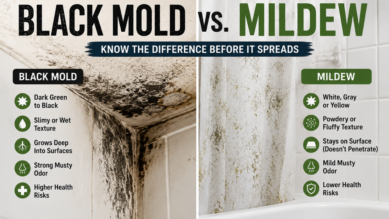Black Mold vs. Mildew: How to Tell the Difference and What to Do