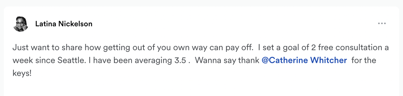 Latina Nickelson: averaging 3.5 free consultations a week