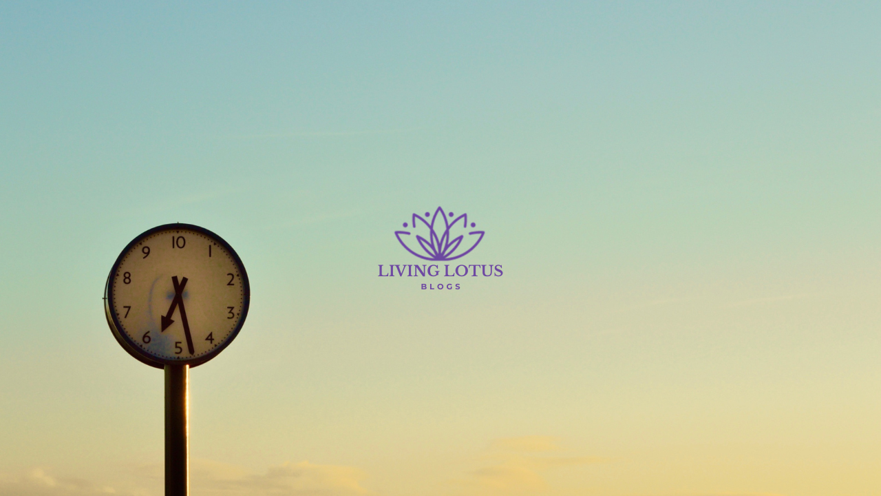 Clock with sunset in the background