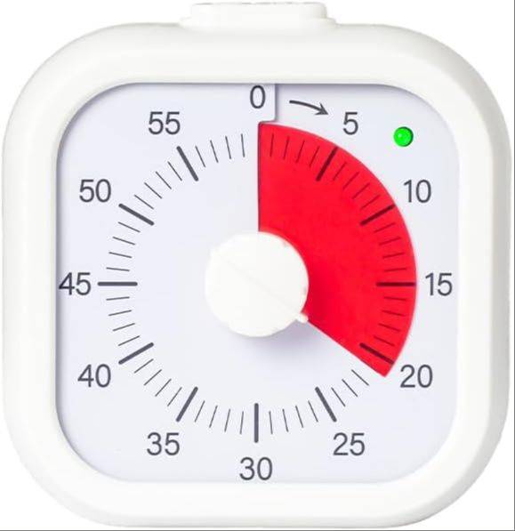 A visual countdown timer set for 20 minutes