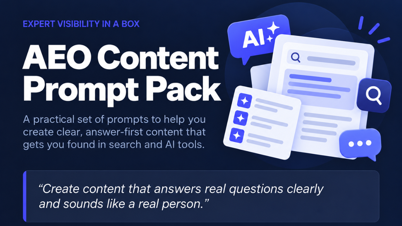 AEO Content Prompt Pack from Expert Visibility in a Box