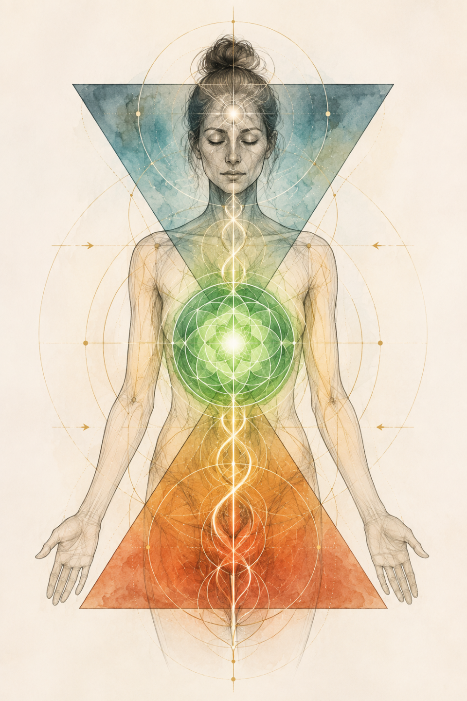 Architettura dei chakra - illustrazione