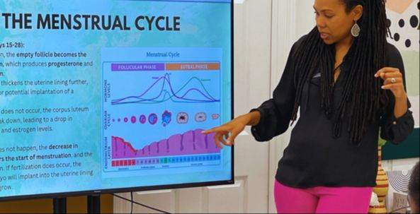 Selima Iwilla Harleston Lust leading an Iwilla Remedy wellness workshop on herbal plant medicine
