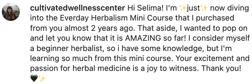 Everyday Herbalism testimonial block
