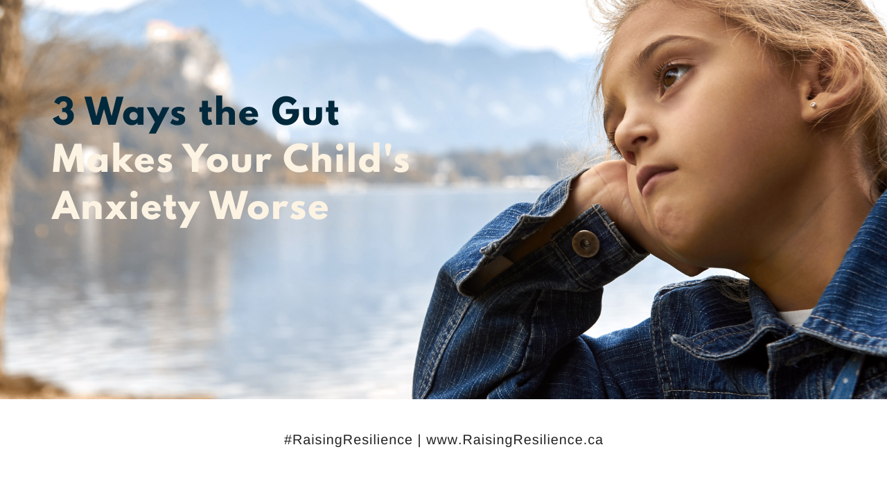 a child with anxiety and poor gut health looking out a window