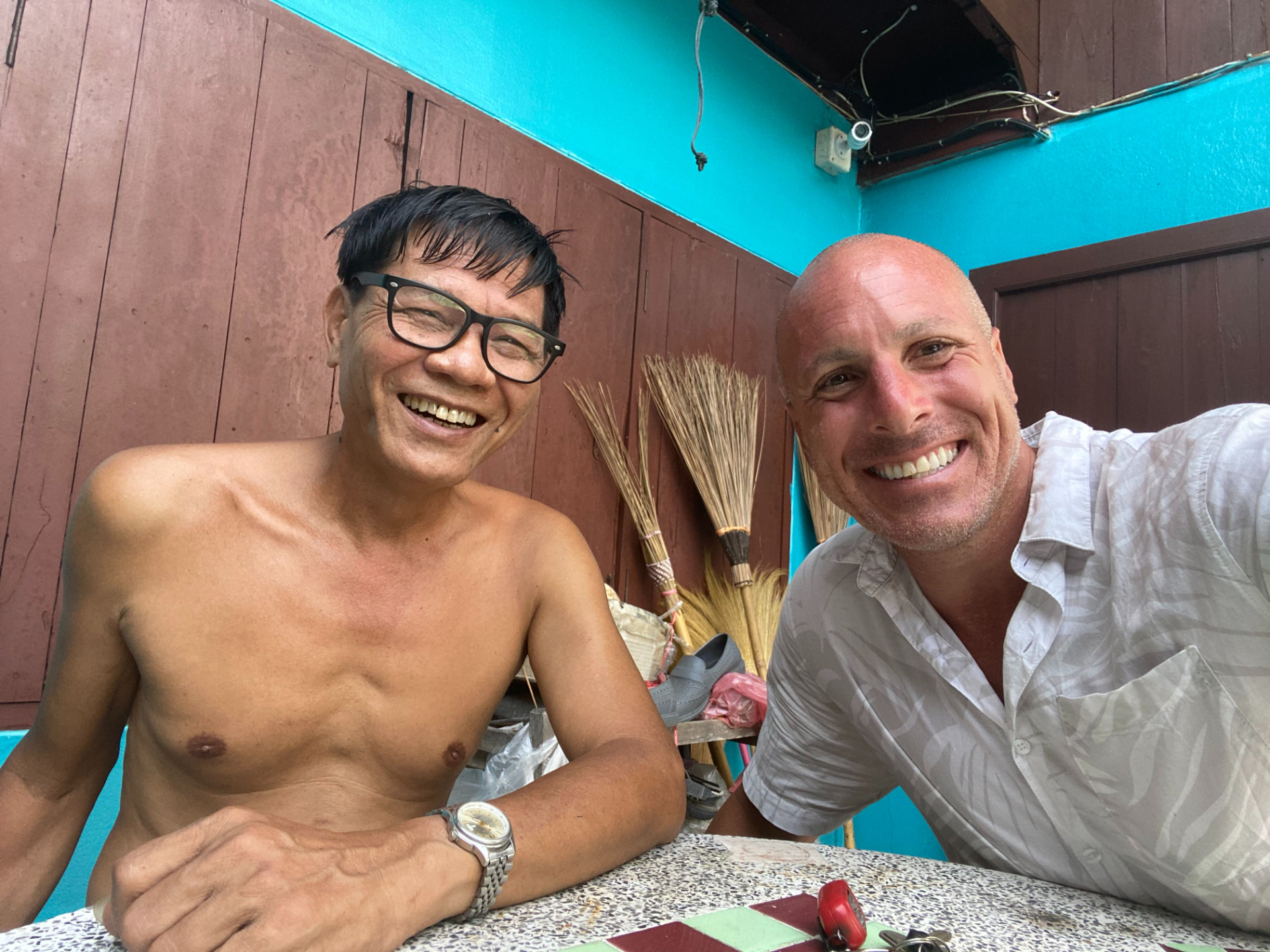 Gabe with Thai master Pichest Boonthumme in Chiang Mai