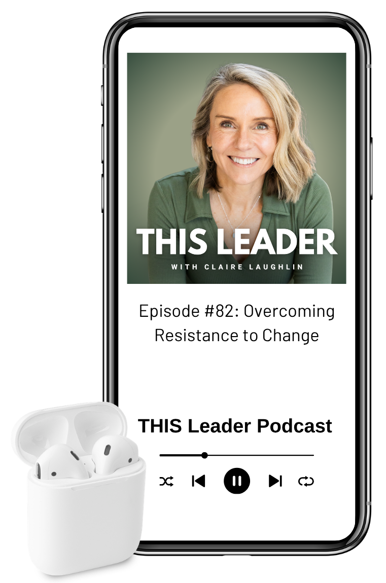 Mock up of podcast episode on phone with air pods Episode #83 "What Are your Deep Drivers? Exploring Motivation" with Podcast cover art