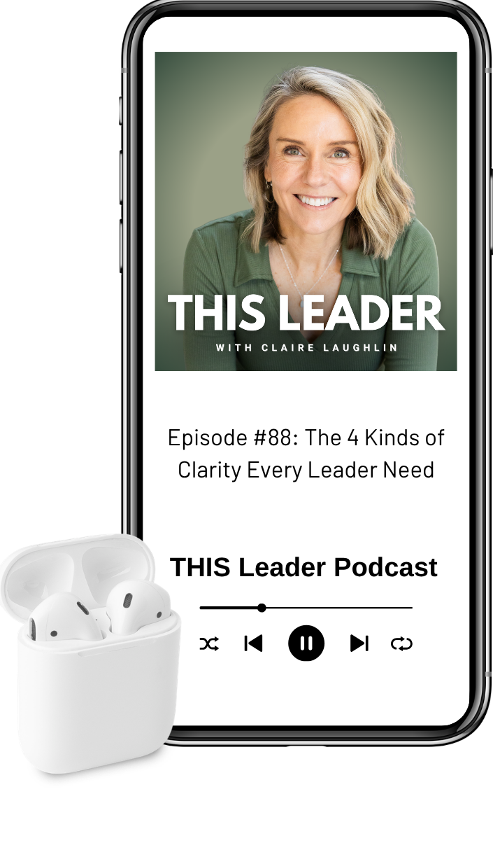 Mock up of podcast episode on phone with air pods Episode #87 "You Don't Have a Time Problem: How to Reset Your Focus" with Podcast cover art